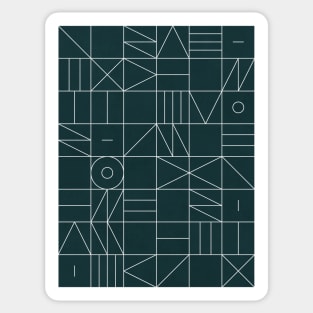 My Favorite Geometric Patterns No.8 - Green Tinted Navy Blue Sticker